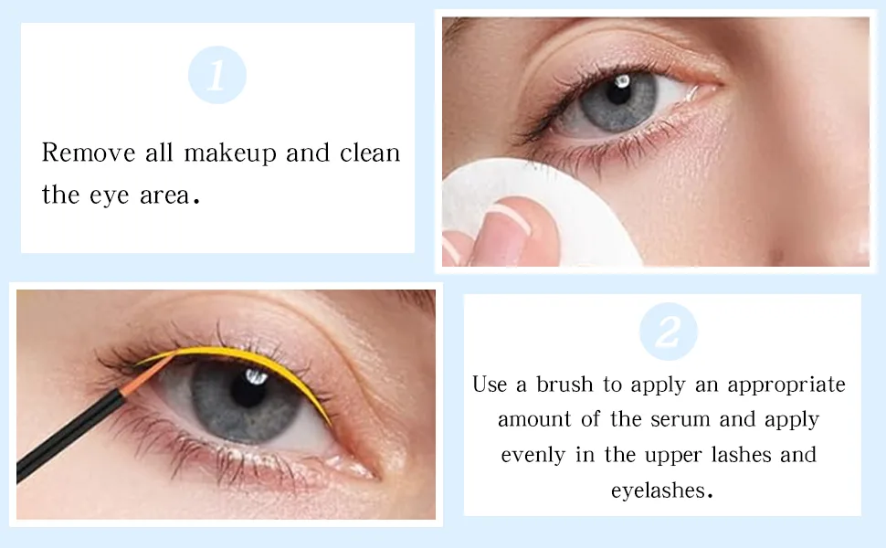 Eyelash serum eyelash safe and effective formula-eye brewerum with two different brushes for eyelash thickness longer corrugated 60 ml 60ml - lash serum 3