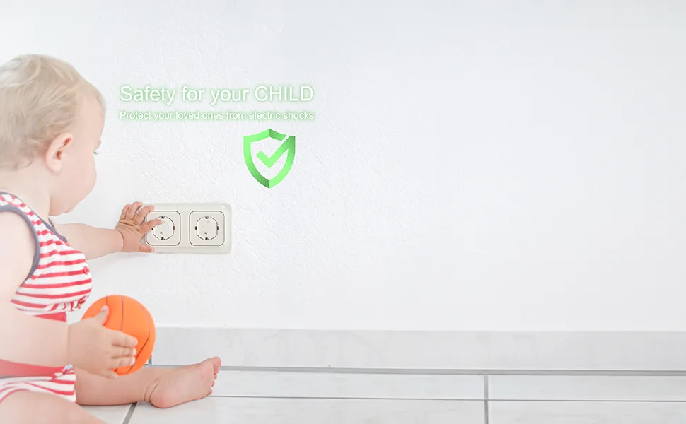 Bigtec 10 pieces sockets Child protection socket protection children socket fuse socket strips baby toddler fuse protection with rotary mechanism - Kindersicherung Steckdose
