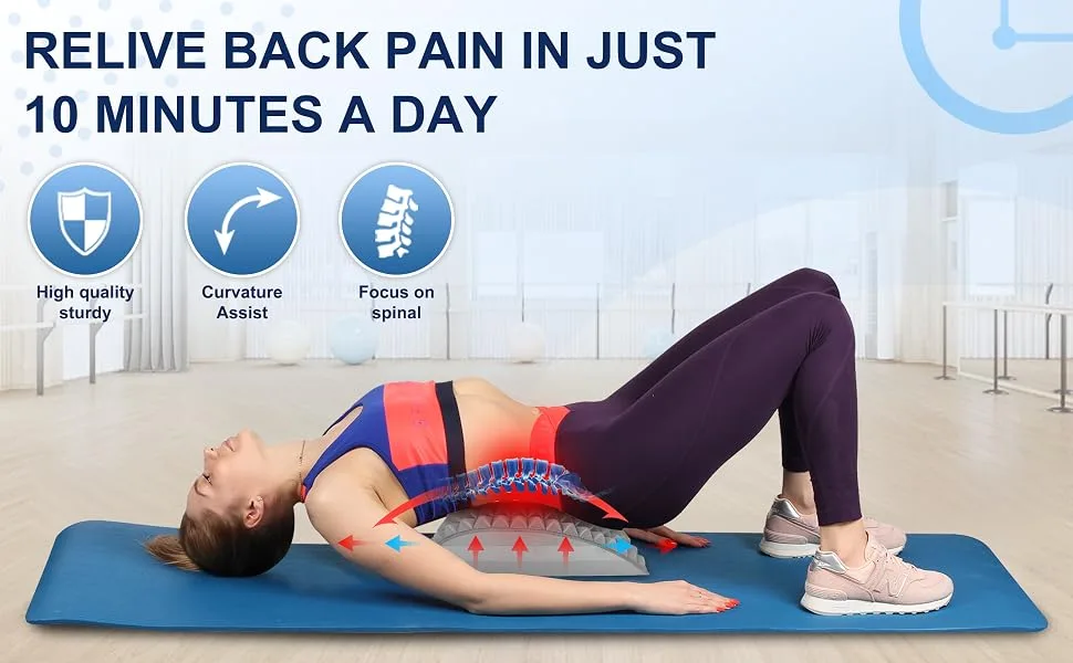Cbilzxer Align neck and back extensor back stretch back trainer back rescuer with massage points for herniated disc to relieve neck and back pain (gray) - align nacken und rückenstrecker rückenstrecker rückenretter align nacken und rückenstrecker
