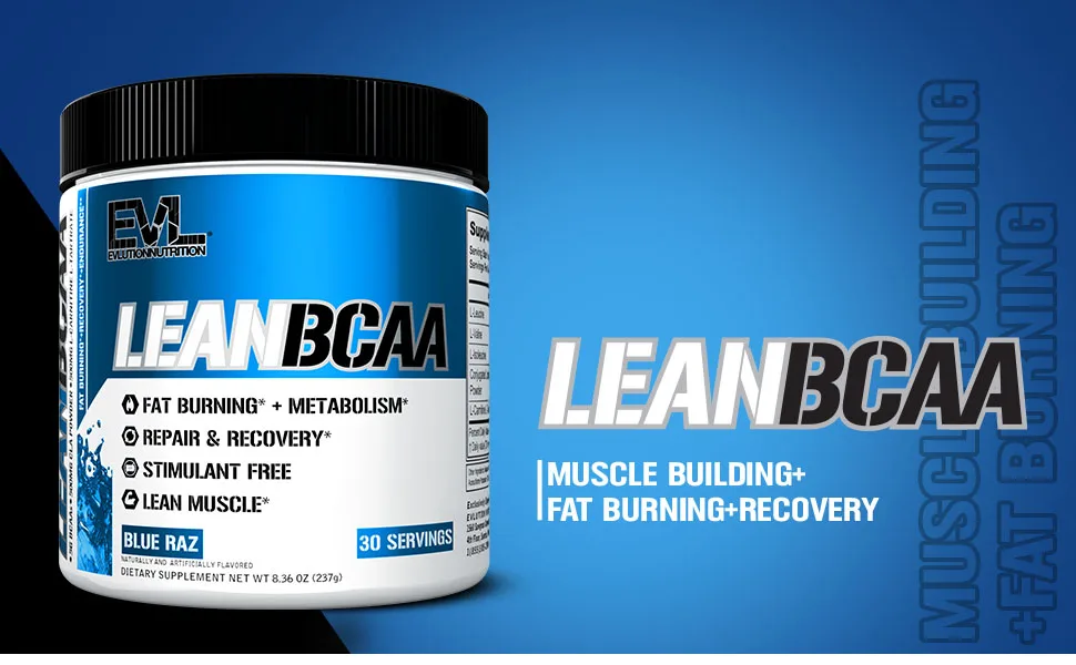 EVLution Nutrition LEAN BCAA Blue Raz 8.36 oz (237 g) - leanbcaa