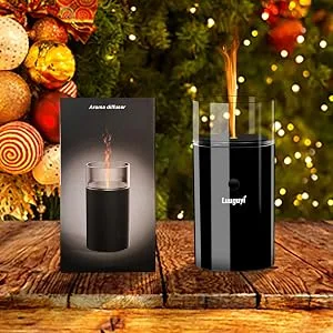 Aroma diffuser wireless ultrasound fragrance oil diffuse with flames effect 3D canter shape fragrance diffuser with 7 colors LED for home office cars yoga diffuser for essential oils (dark black) - Diffusor für ätherische Öle