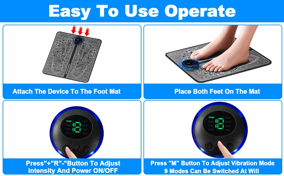 Foot massager electrically EMS foot massager foot massage device for the blood circulation foldable USB charging. - fußmassagegerät