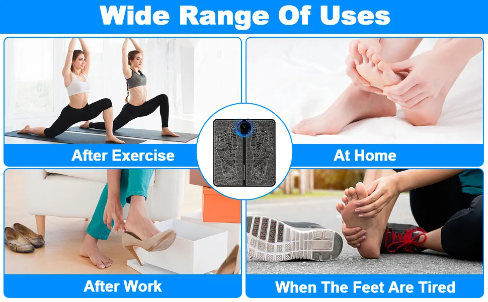 Foot massager electrically EMS foot massager foot massage device for the blood circulation foldable USB charging. - restaxil
