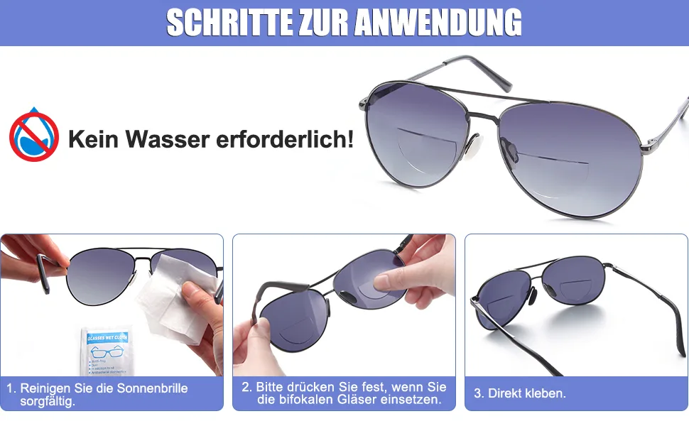 Skyway bifocal reading lens for sticking on clear reading lenses with enlargement function for glasses/sunglasses/ski glasses removable reusable no water required 1*clear 2.5 x - bifokale lesebrille