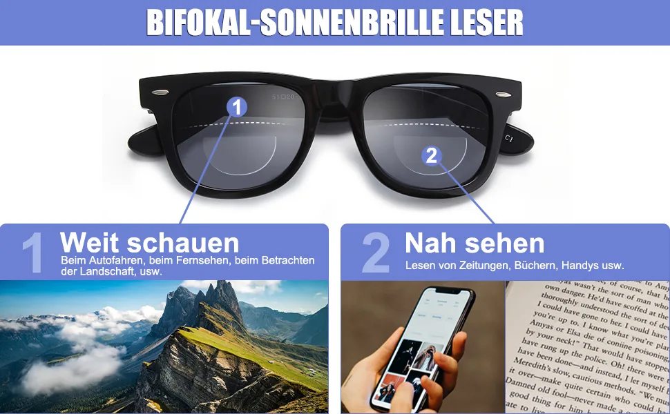 Skyway bifocal reading lens for sticking on clear reading lenses with enlargement function for glasses/sunglasses/ski glasses removable reusable no water required 1*clear 2.5 x - bifokale sonnenbrille