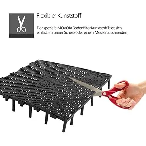Movoja 8 pieces - aquarium floor mat floor filter plate - easy click system - cutting - floor filter lower gravel filter filter panels floor filter shingles black 15 cm air undergrown - Aquarium Filter