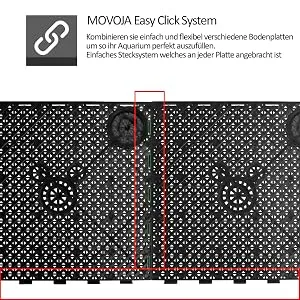 Movoja 8 pieces - aquarium floor mat floor filter plate - easy click system - cutting - floor filter lower gravel filter filter panels floor filter shingles black 15 cm air undergrown - Aquarium klicksystem