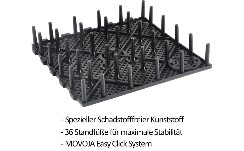 Movoja 8 pieces - aquarium floor mat floor filter plate - easy click system - cutting - floor filter lower gravel filter filter panels floor filter shingles black 15 cm air undergrown - Aquarium Platte