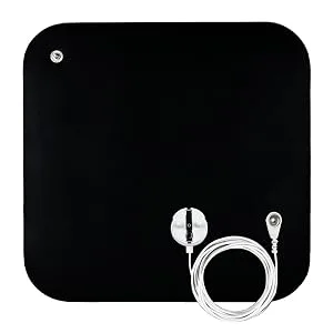 Ground mat Grounding Sheet 25 x 25 cm Mouse pad with EU Earth cable Universal grounding mat for computer foot yoga and bed better sleep 25*25cm - erdungsmatte mit erdung