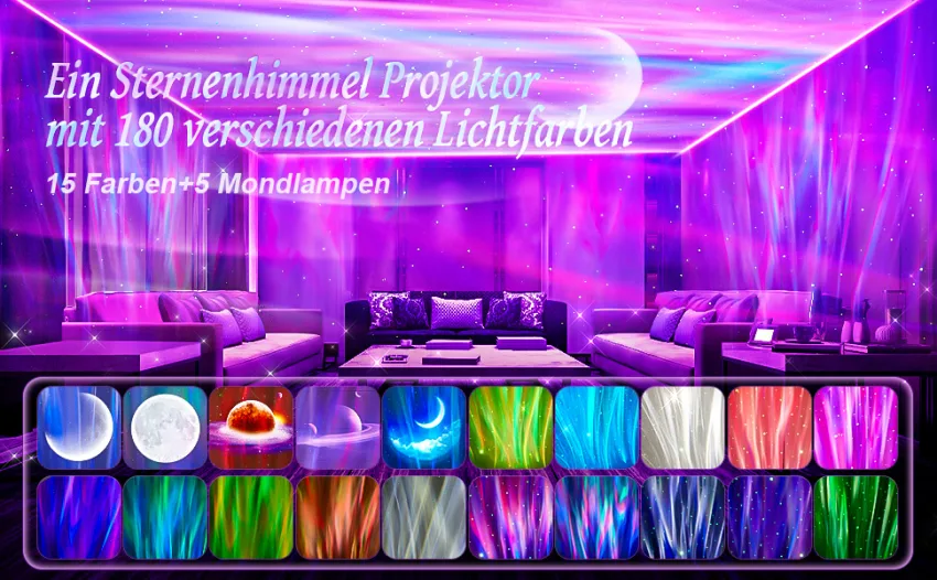 Sternen sky Projector Kinder 180-light modes Northern Light Projector Star Heaven Projector 8 White Noise Galaxy Projector Star Projector Bluetooth Night Star Heaven Aurora Northern Lights Projector - Sternenhimmel Projektor Kinder Sternenhimmel Projektor Kinder Sternenhimmel Projektor Kinder