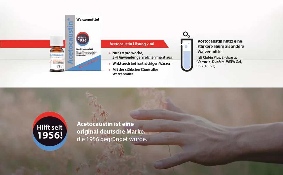 Acetocaustin solution |Warizers |Painless |Children from 4 years |Wart treatment for hands and feet |2ml wart remover |Remove warts - acetocaustin_2