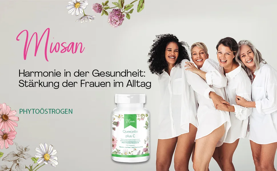 Quercetin plus C - Phytoestrogen - 120 capsules - high -dose - 100% vegan - production & laboratory test in Germany |Miosan Club - exclusive well -being - Bienen Propolis