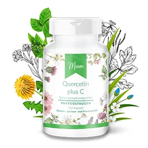 Quercetin plus C - Phytoestrogen - 120 capsules - high -dose - 100% vegan - production & laboratory test in Germany |Miosan Club - exclusive well -being - Bienen Propolis