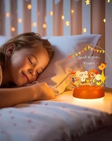 Thlevel personalized night light night lamp lamp bedside lamp 3 light modes with acrylic plate for children gift children's room bedroom living room b - product information 14