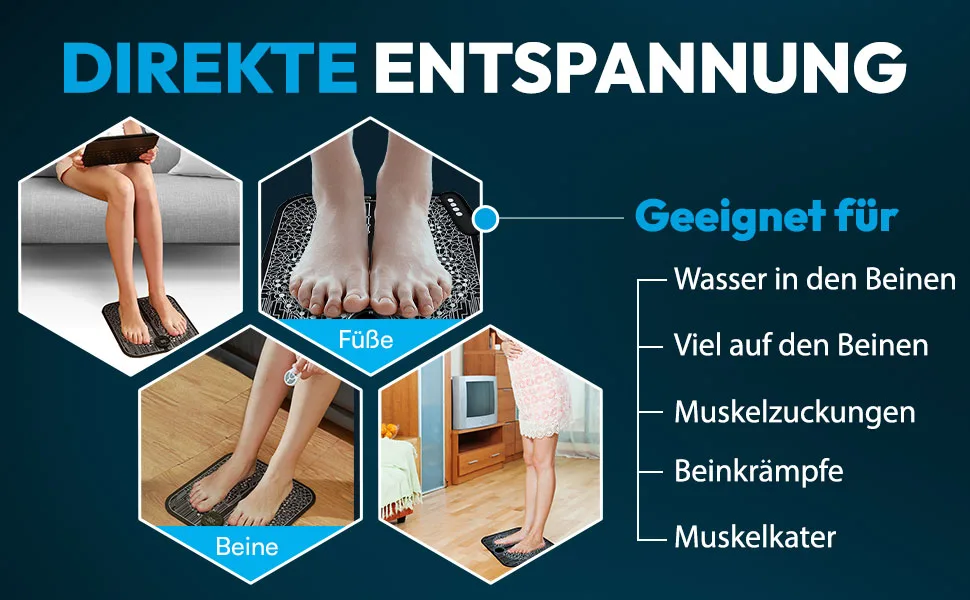 ESTIO EMS footprint including remote control portable foot massage device with 39 levels & 10 modes electrical foot massage for better circulation - EMS Fußmassagegerät