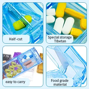 Willight 1 piece of tablet divider pill divider medication divider medication divider with storage subject divides pills precisely cut into half a quarter for tablets (blue) - product information 3