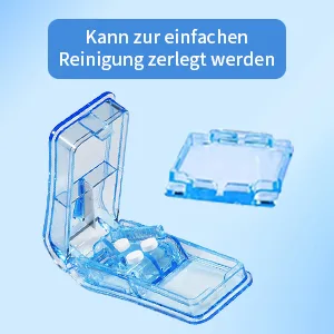 Willight 1 piece of tablet divider pill divider medication divider medication divider with storage subject divides pills precisely cut into half a quarter for tablets (blue) - product information 4