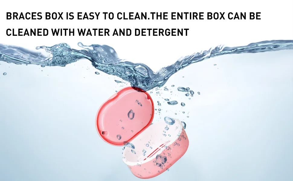 Bite can broken tose prosthesis cleaner denture container braces forced cleaner prosthesis dose of duct boxing box clip box can for denture prosthesis prosthesis denture bath box with strainer pink - product information 3