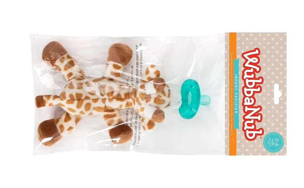 WubbaNub Infant Pacifier 0-6 Months Baby Giraffe 1 Pacifier - craft header card giraffe
