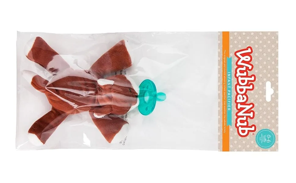 WubbaNub Infant Pacifier 0-6 Months Baby Fox 1 Pacifier - polybag with header card package