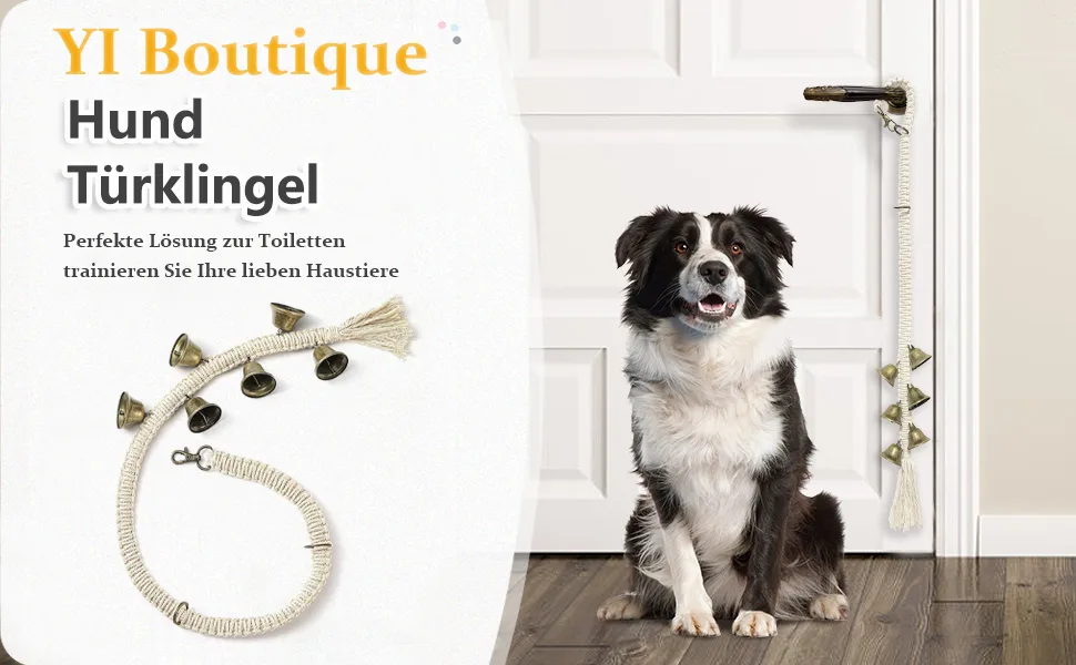 Yi boutique dog training bell length upgrade 92cm adjustable dog doorbell pet training door bells interaction bell training bell for pot training - Hundetraining Glocke