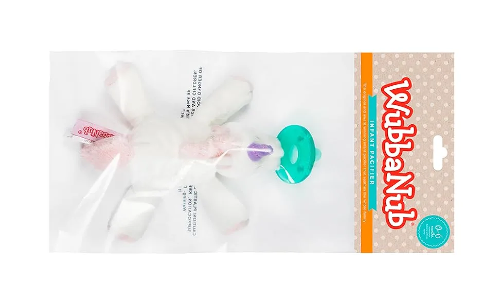 WubbaNub Infant Pacifier 0-6 Months Unicorn 1 Pacifier - Polybag with header card package