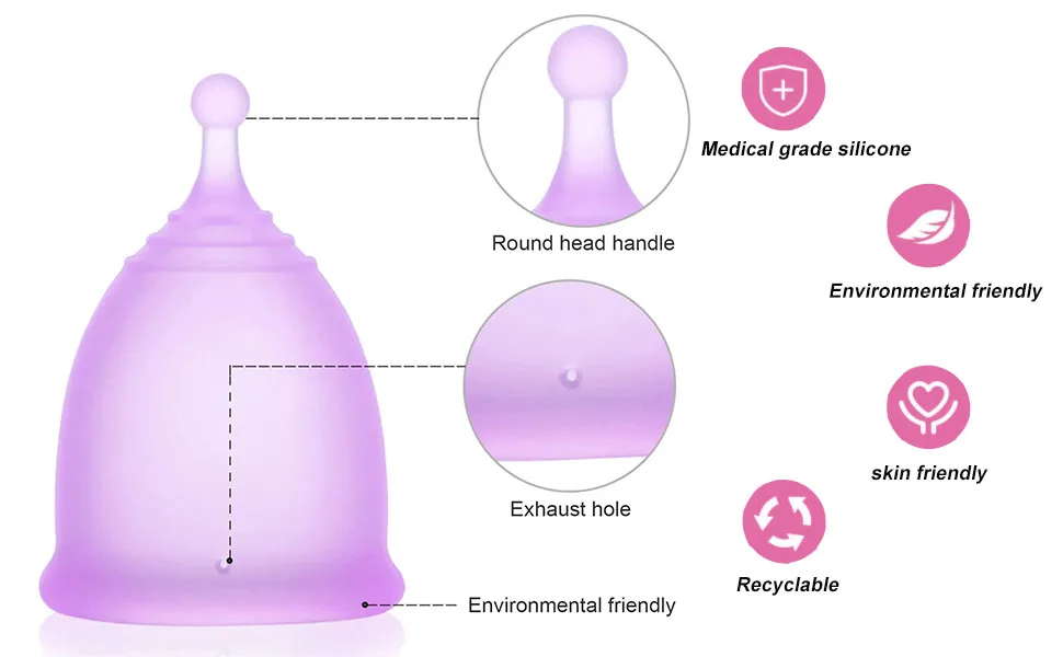 Menstruation cup guador reusable cup menstrual cup medical silicone soft safe and reusable size S for normal to bleeding with sterilizer and cleaning brush - Menstruationstasse