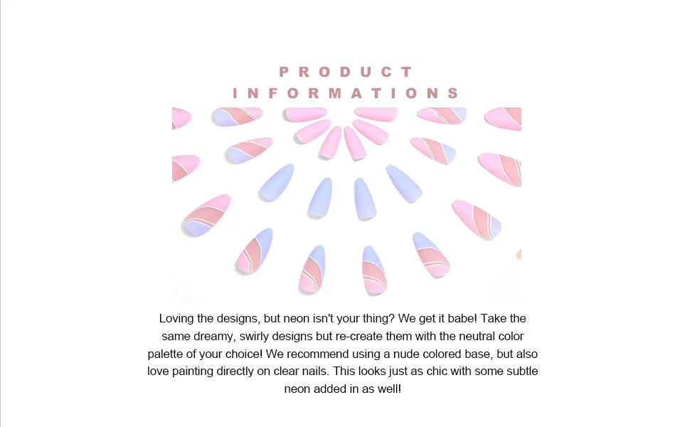 Sethexy French almond false nails. - SETHEXY