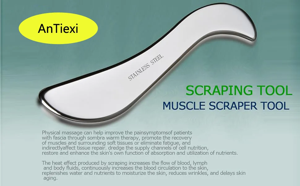 GUA SHA tools made of stainless steel massage-scrub tool for soft tissue mobilization physiotherapy for backs legs arms (antexi-03) - muskelschaber
