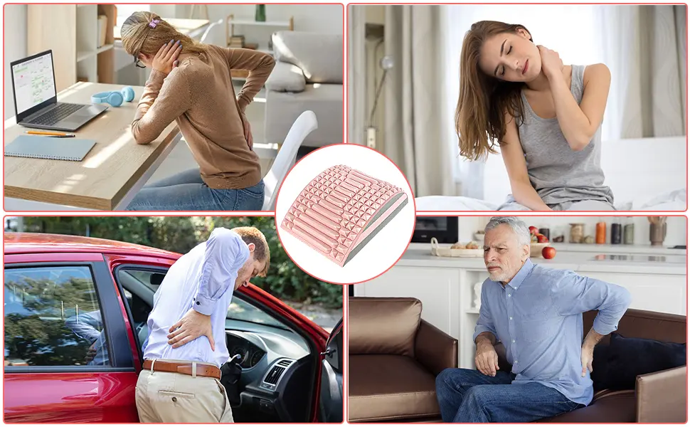 Fengq Refresh- Neck and Back Stretcher Refresh- Neck and Back extensor back stretcher neck extensor neck and shoulder relaxer leave neck contamination correction Neck & Back Releaser (pink) - Geeignet für alle Arten von Menschen