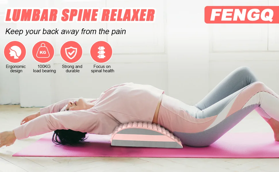 Fengq Refresh- Neck and Back Stretcher Refresh- Neck and Back extensor back stretcher neck extensor neck and shoulder relaxer leave neck contamination correction Neck & Back Releaser (pink) - Rückenstrecker