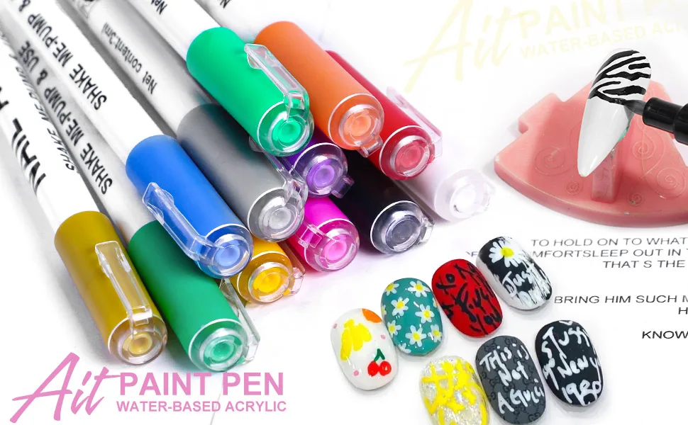 Nail Art 3D Paint Pen Drawing Nail Dot Graffiti Dotting Pen Acrylic Nail Art Practice Lines New Nail Art Pen - nail pen