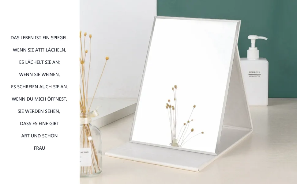 ZCOOOOOOL SPIEGEL Large portable super HD mirror make -up mirror multi stand angle freehand/handheld/table top foldable mirror 6.9x4.9 inches small white - product information 1