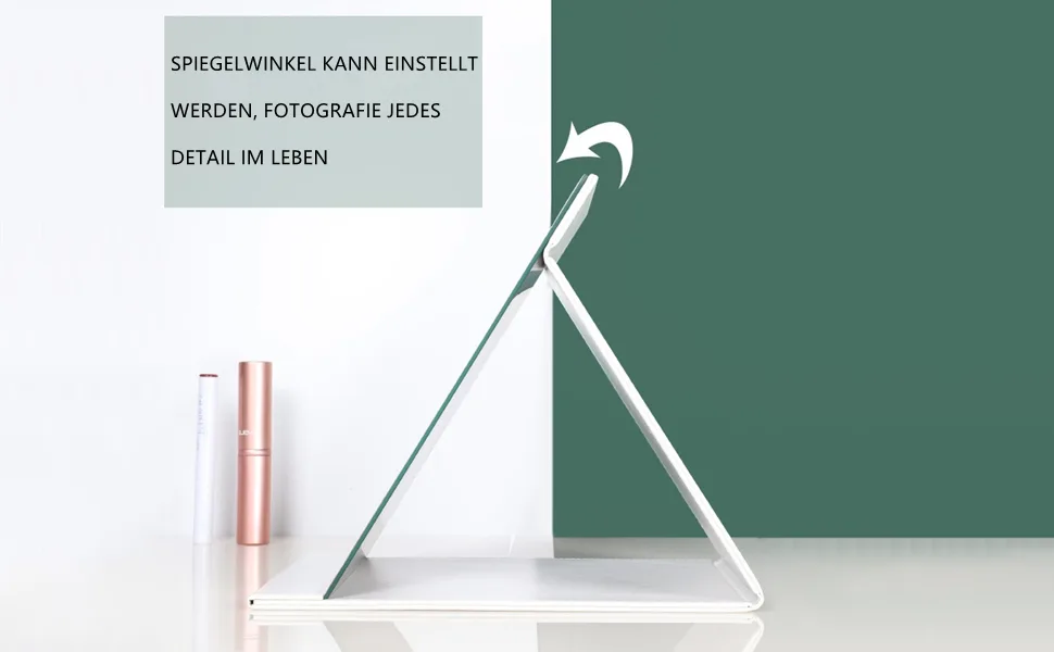 ZCOOOOOOOL SPIEGEL Large Super HD Mirror Multi Multi Stand Angle Free Hand/Handheld/Table Plate Foldable Mirror 6.9x4.9 inch Small Rosa - product information 3