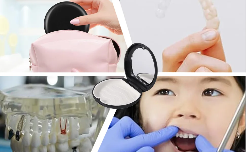 DDKY DCNSCHNCHNONE DISCENTS DITSCHESS CHIMMENT DISTICATIONS container tooth rail box prosthesis box mirror holder box with mirror - zahnschiene box