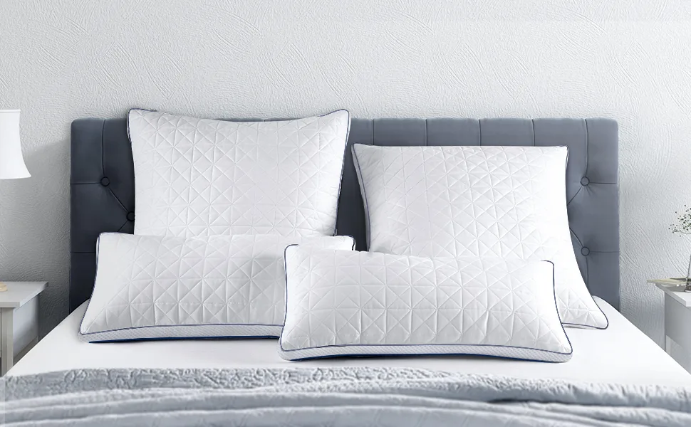 Bedstory pillow 40x80 2 -Set pillow 40x80 2x950g microfiber sleeping pillow breathable and washable bed pillow for allergy sufferers and side sleepers soft solid and supportive 40x80 (2 Set) - sofakissen