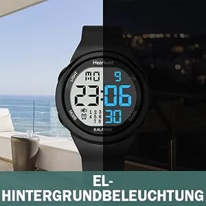 8 Alarms and Vibration Clock for Seniors Medication Reminder for the Deaf Large Number Clock with Backlight Black - EL-HINTERGRUNDBELEUCHTUNG