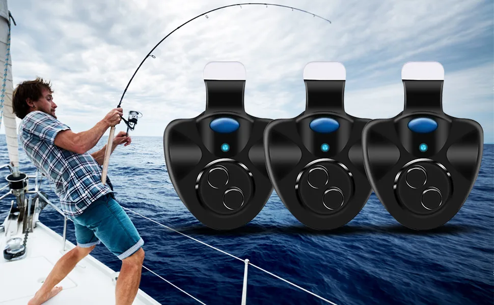 Dasiautoem electronically bite indicator sensitive fishing bite indicator 3 pieces electronically bite indicator fluoratory pointer swinger vibration on the black which is easy to fast - product information 1