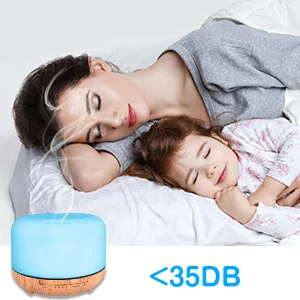 Diffusor for essential oils 450 ml aroma diffuser with 6 x 10 ml pure essential oil humidifier for aromatherapy diffusers with adjustable fog and 7 colors LED brown (450) - diffuser ätherische öle