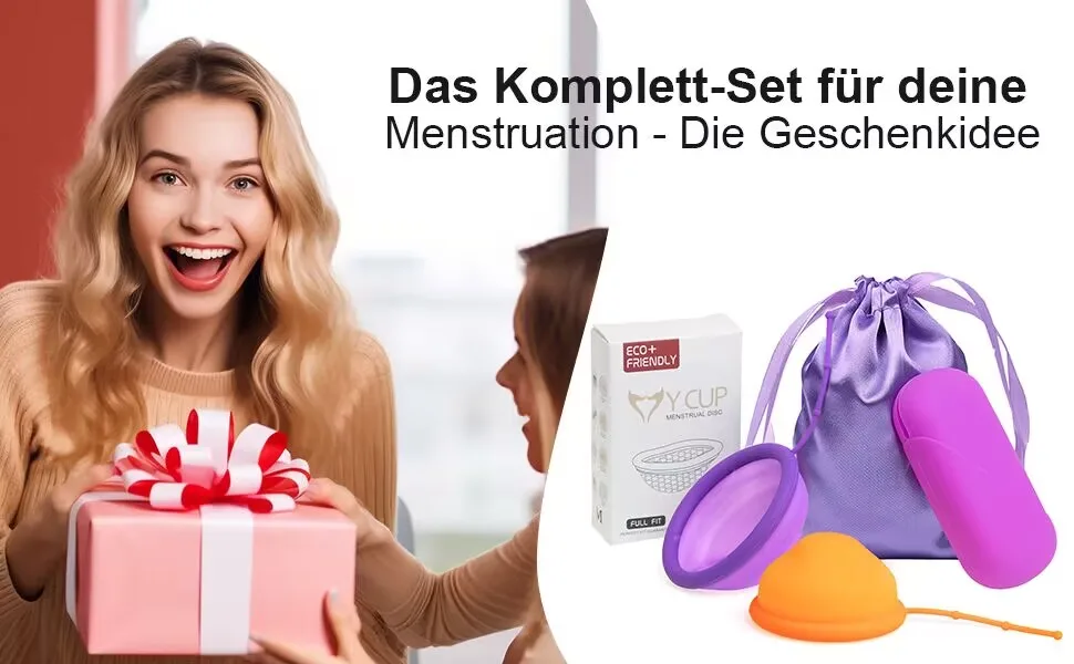 HBAID menstrual disc menstrual cup made of 100% medical silicone set with two sizes and storage pocket Alternative to Soft Tampons & OB - product information 3
