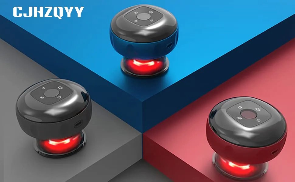 Electronic cupping therapy intelligent electrical cupperer Guasha device for pain relief cupping device massage device for the rear body (6 file black) - Schröpftherapie