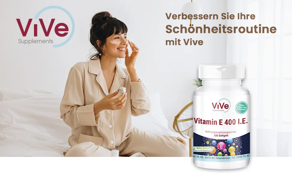 Vitamin E 400. IU - 120 softgels for 120 days - antioxidant - cell protection | Quality from Germany by ViVe Supplements - product information 1