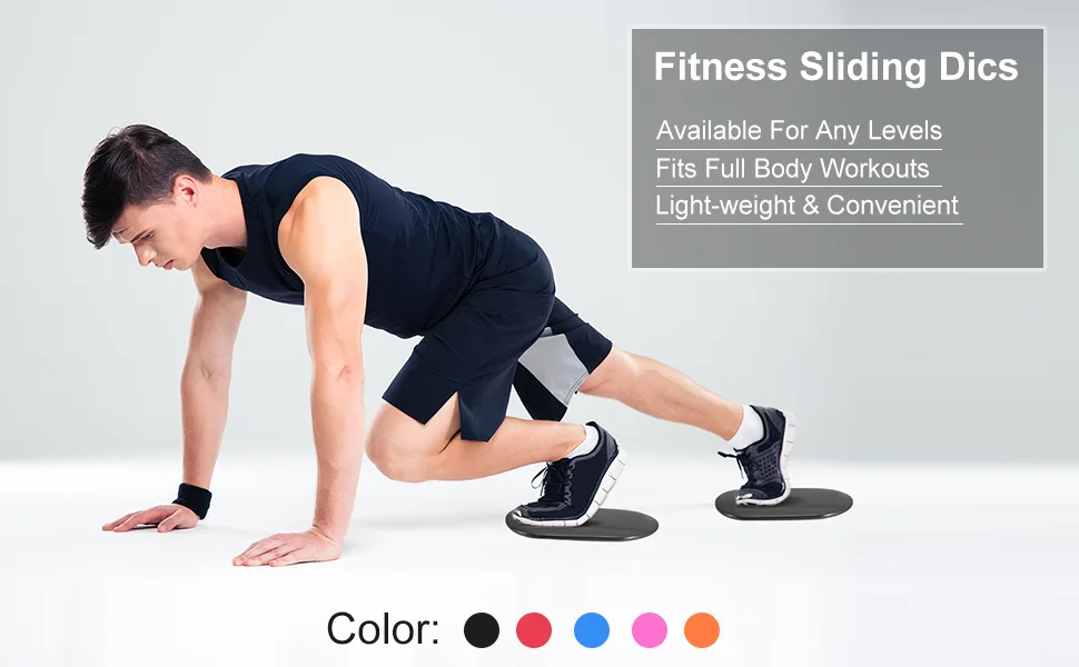 Sourcing Map Core slider oval slide slices with foot covers double-sided use in the home fitness studio for full body training red - product information 1