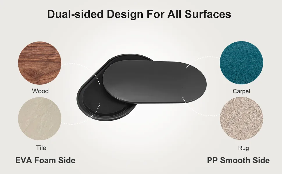 Sourcing Map Core slider oval slide slices with foot covers double-sided use in the home fitness studio for full body training red - product information 2