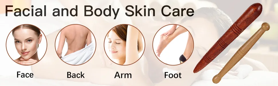 Cisixin 2 pieces wood massage sticks trigger point massage device massage sticks massage roller stick traditional tool thai massage body for feet legs neck back - Holz-Fußmassagestab