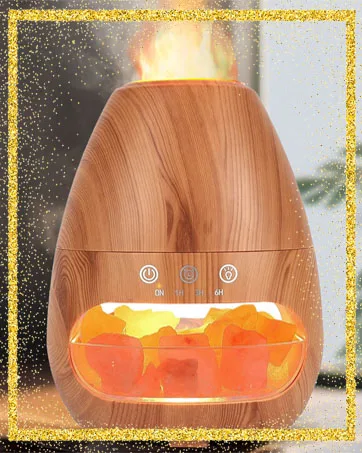 Czemo aroma diffuser for essential oils flame effect room fragrance Diffuser with salt lamp fragrance oil diffuse ultrasound aromatherapy diffuse humidifier with fragrance 200ml diffuser with salt crystals - 3-IN-1-Aromadiffusor