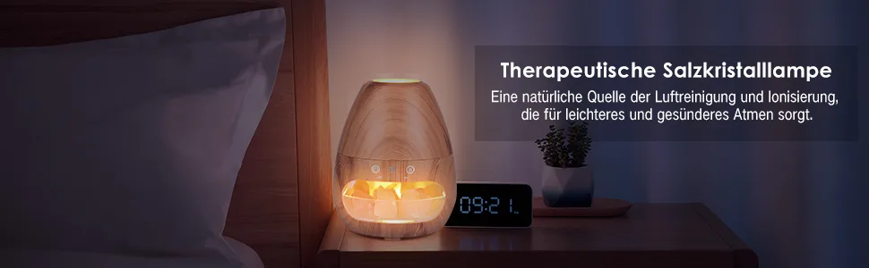 Czemo aroma diffuser for essential oils flame effect room fragrance Diffuser with salt lamp fragrance oil diffuse ultrasound aromatherapy diffuse humidifier with fragrance 200ml diffuser with salt crystals - diffusor für ätherische öle