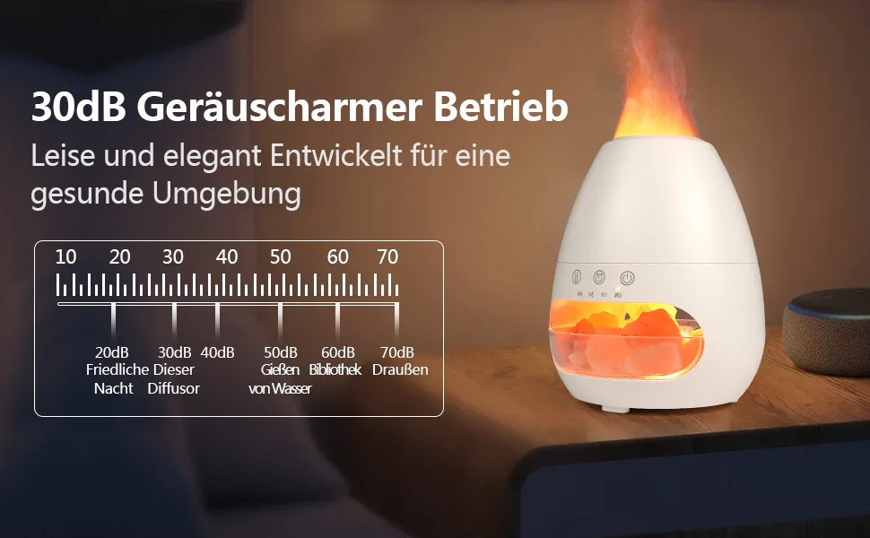 Aroma diffuser Glovios 200ml humidifier flame diffuse essential oils with timing function fragrance lamp for at home office room scent yoga waterless automatic shutdown low-noise log - Diffuser Ätherische Öle
