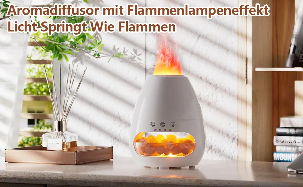 Aroma diffuser Glovios 200ml humidifier flame diffuse essential oils with timing function fragrance lamp for at home office room scent yoga waterless automatic shutdown low-noise log - difusor de aroma öl