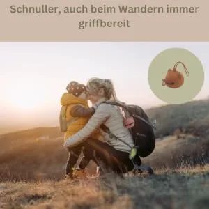 TASTIC SchnullerBox Baby - Silicon Schnullerbox for on the go in pandaform - pacifier storage BPA free - box usable and easy to clean (beige) - Silikon Schnullerbox gelb